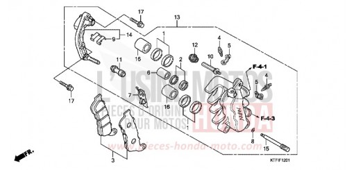ETRIER DE FREIN AVANT (SH125/R/150/R) SH125RA de 2010